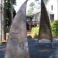 Sculpture Garden Behind the Visual Arts Center, Roswell Area Park<br/> By George Long and Mario Schambon, c. May 30th 2009 <br/> *Includes 3 other sculptures not pictured Sculpture Garden