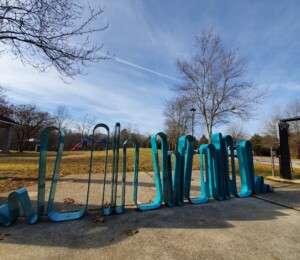 "Ribbon" a series of three racks by Lewis Body. 
Located at Riverside Side. 
Sponsored by The Inaugural Roswell Magazine 10U40 Class