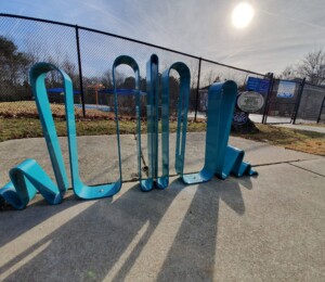 "Ribbon" a series of three racks by Lewis Body. 
Located at Riverside Side. 
Sponsored by The Inaugural Roswell Magazine 10U40 Class