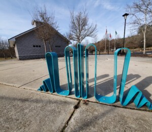 "Ribbon" a series of three racks by Lewis Body. 
Located at Riverside Side. 
Sponsored by The Inaugural Roswell Magazine 10U40 Class